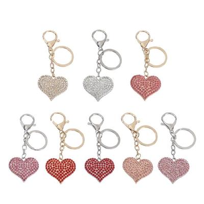 Portachiavi Ciondolo a Forma di Cuore Creativo Regalo con Strass Decorazioni e Design Affidabile con Chiusura Sicura