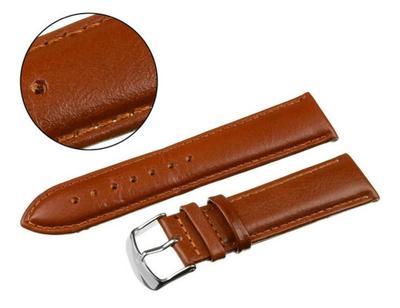 Pacific Belt 22 W83N Smooth Light Brown Strap, Brown Stitching