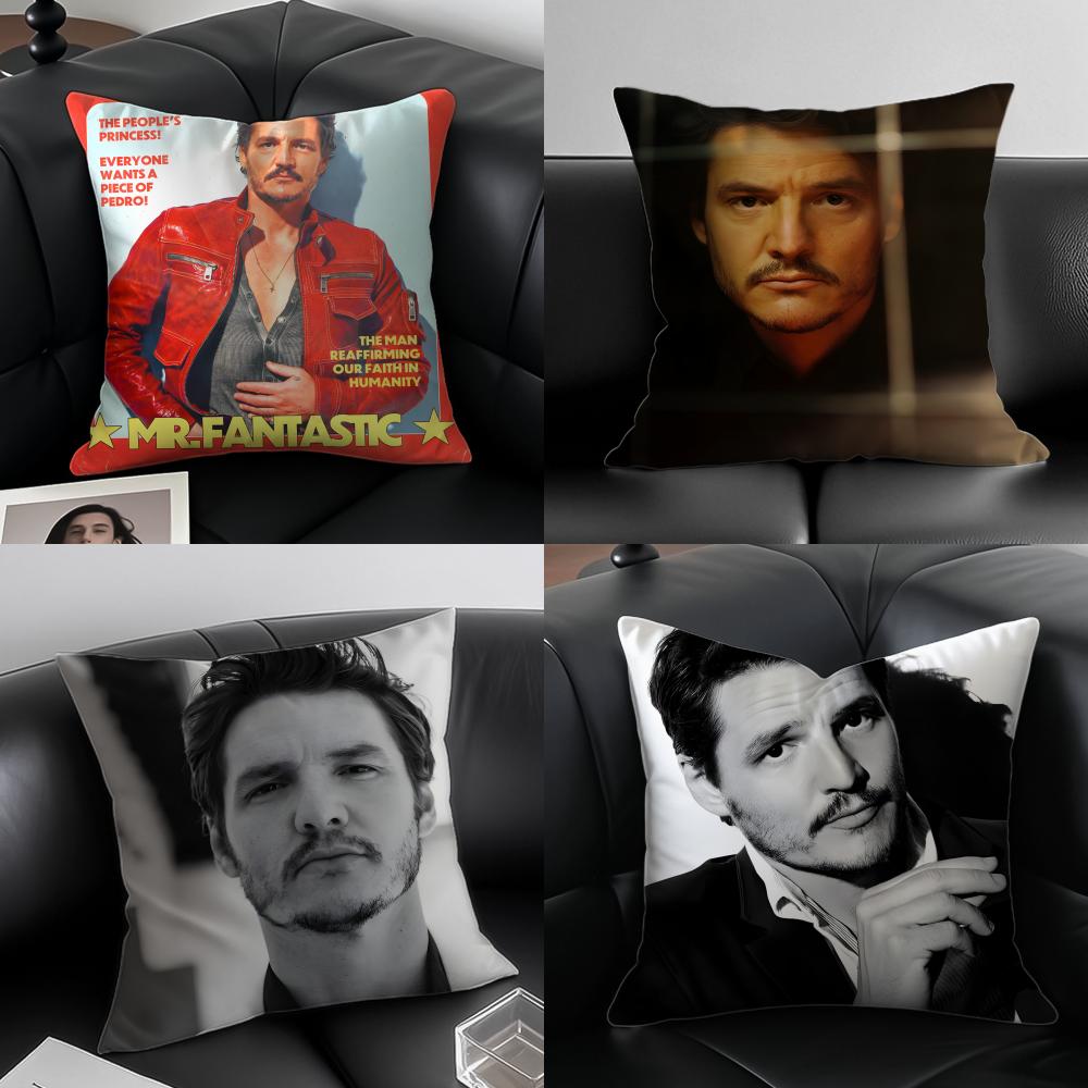 P-Pedro Pascal Pillow Actor Decor Cushion Cushion Cover Pillow Case Anti-Dustmite Invisible Zipper Silky Plush Cushion
