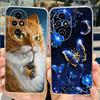 For Honor 200 Pro Case ELP-AN00 Cute Cat Painted Cover Clear Silicone Phone Case For Honor 200 Lite Honor200 Pro Soft TPU Fundas