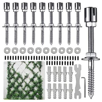 1 Set Plant Climbing Rope Stainless Steel Plant Support Flexible Wall Wire Trellis Kit for Garden