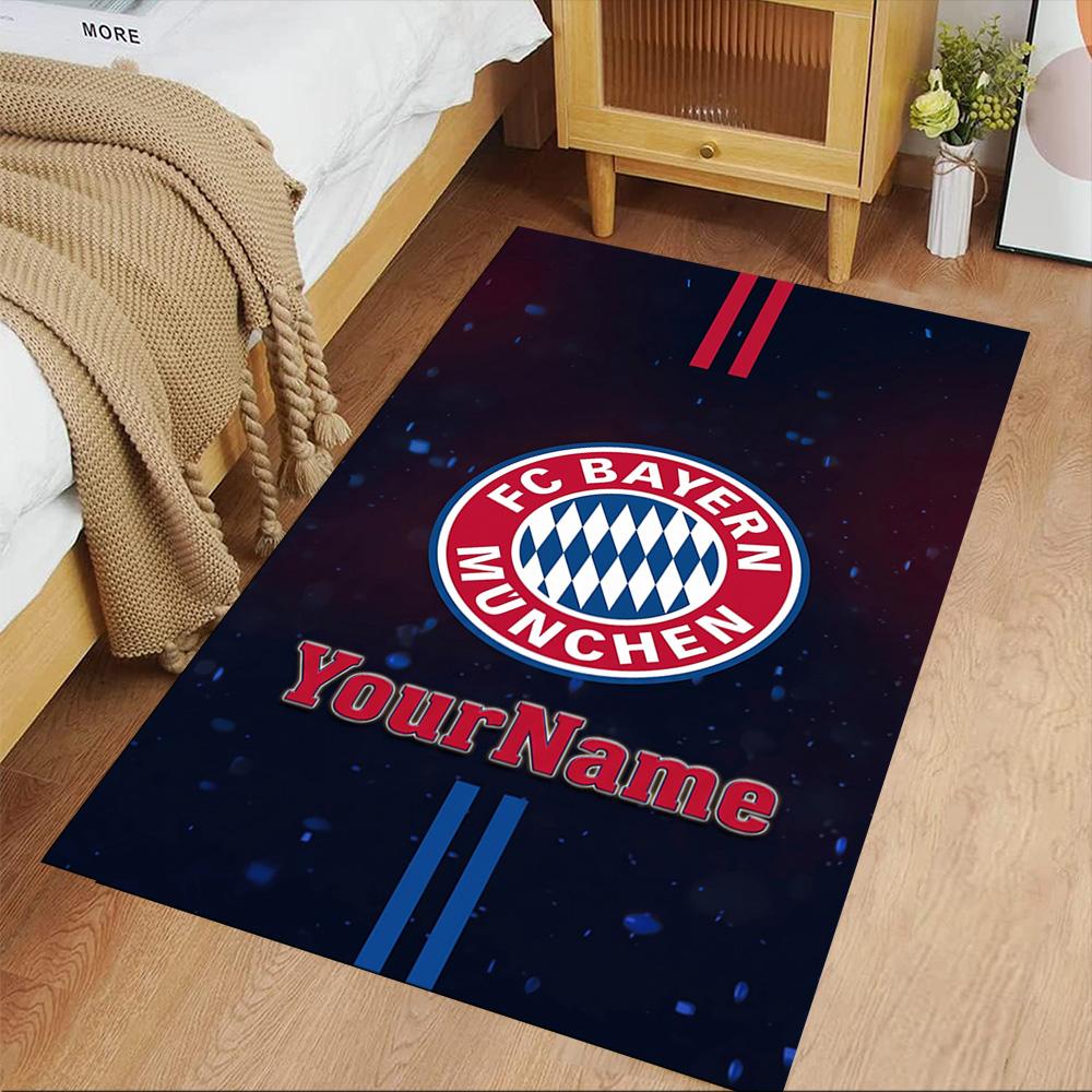 Bayern Munich Personalized Name Carpet Suitable for Foyer Dining Room Dormitory Entryway Anti-slip Rug Anime Office Decor Perfect Gift for Women/Men