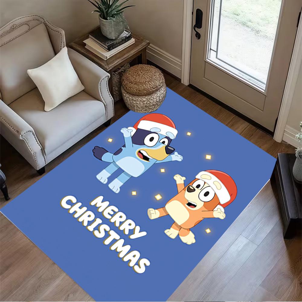 Bluey Friends Adventure Floor Mat Design for Balcony Outdoor Bedrooms Hallway Anti-slip Rug Office Home Decor Birthday/Christmas Gift