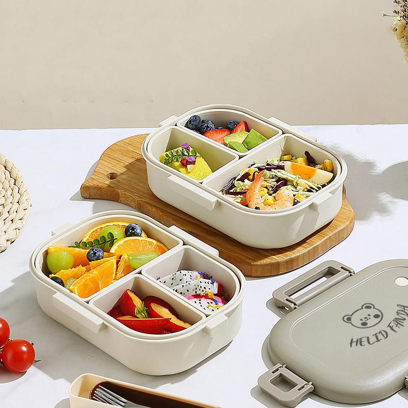 Brotdose 800ml Tragbare Kunststoff Bento Box Schule Schüler Kind Lebensmittelbehälter