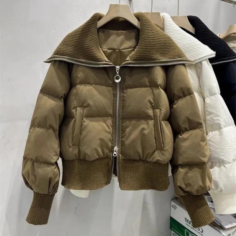 Coats for Women Winter Cotton Jacket Lapel Collar Thickened Velvet Windbreaker Loose Casual Coat Top