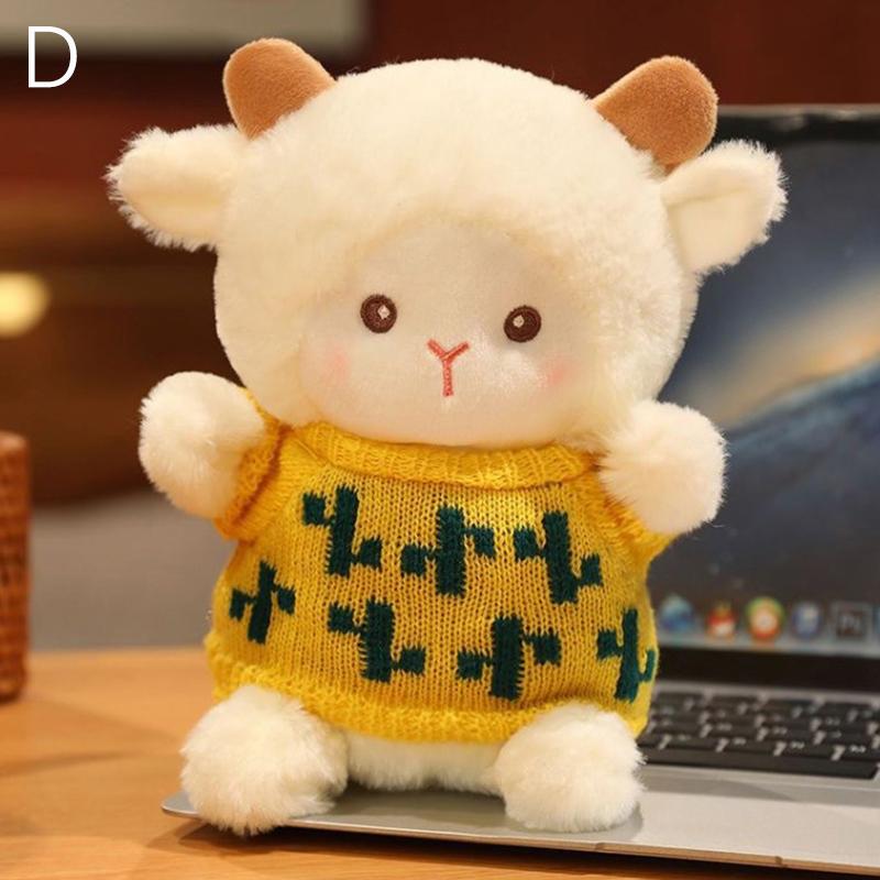 Lindo muñeco de oveja de dibujos animados, cordero peludo kawaii