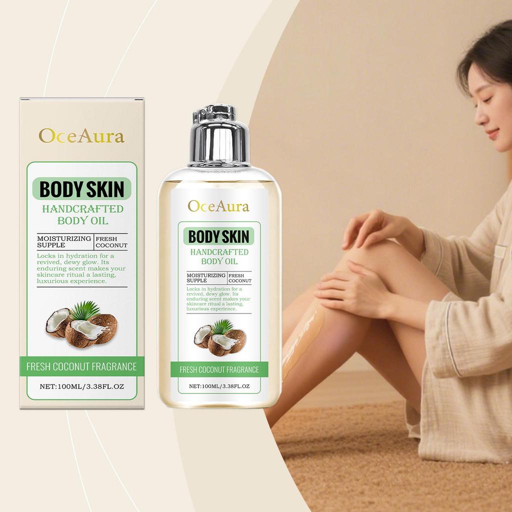 OCEAURA Coconut Body Oil for Hydrated, Soft, and Smooth Skin.