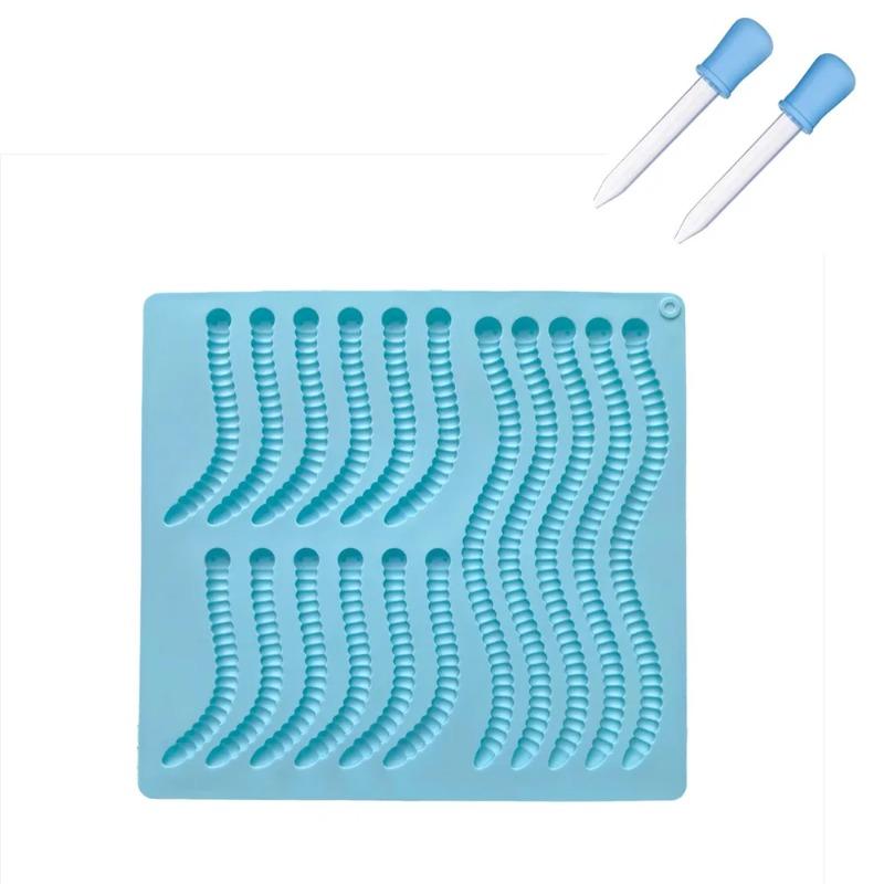 Silicone Gummy Worm Mold Non-Stick Design for Easy Release DIY Chocolate Candy Maker Ice Grid Tray for Baking Pudding Biscuits