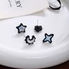 Black And Blue Pink Stars, Moon Stud Earrings, Light Luxury In Autumn And Winter, High-End Sense Of Love, Sweet And Cool Temperament Earrings