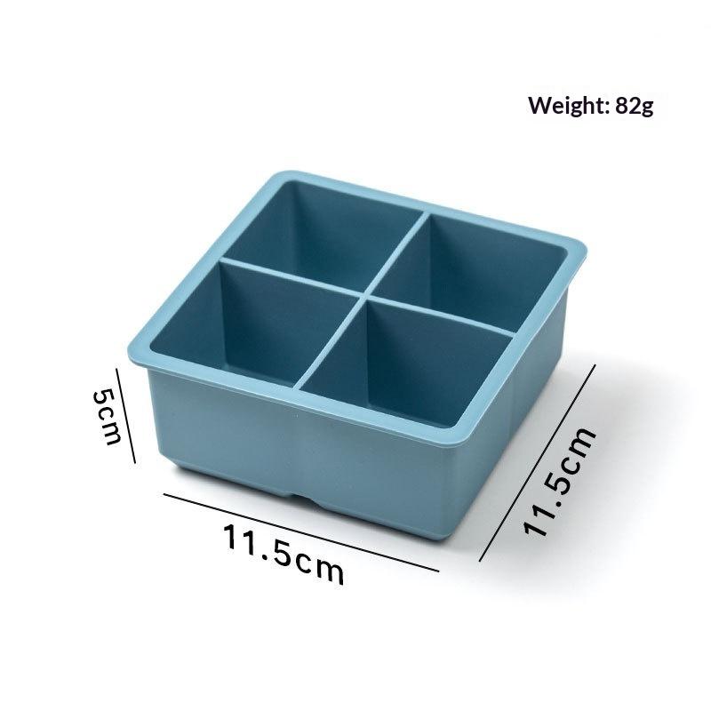 Food Grade Silicone Ice Tray 4/6 Grid Large Cubes Perfect for Summer Parties