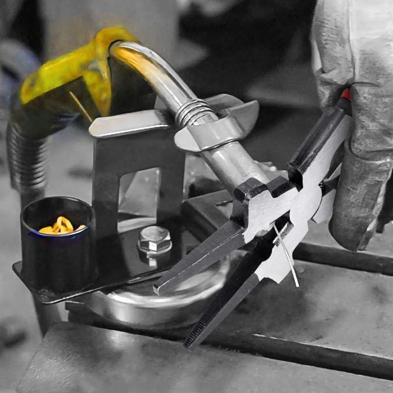8inch Multifunction Welding Pliers Flat Mouth Pincers Refined High Hardness MIG Welding Auxiliary Tool Removing Wire