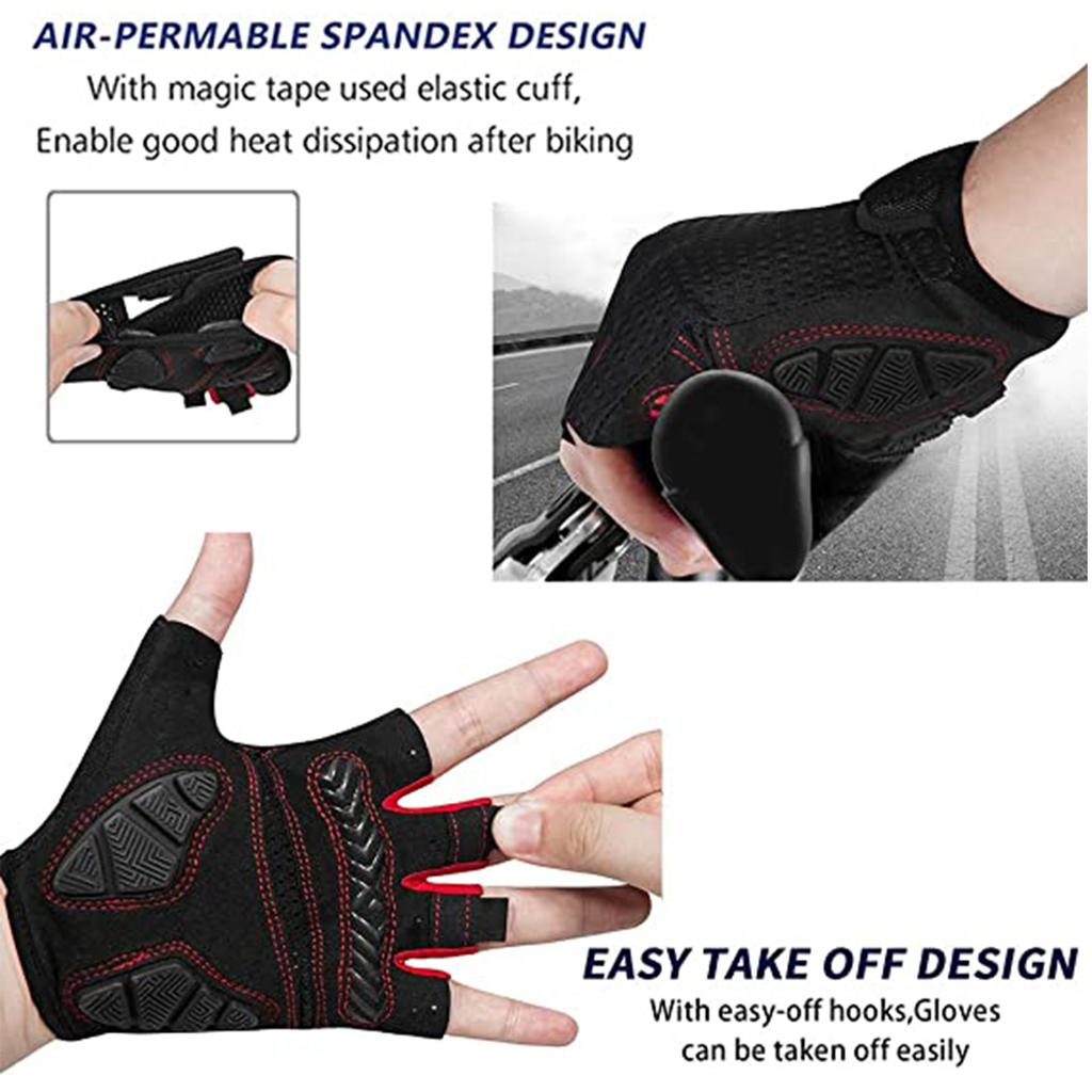 Bike Gloves Cycling Gloves with 5MM Gel Pad,Half Finger Biking Gloves Bicycle Gloves for Men Women