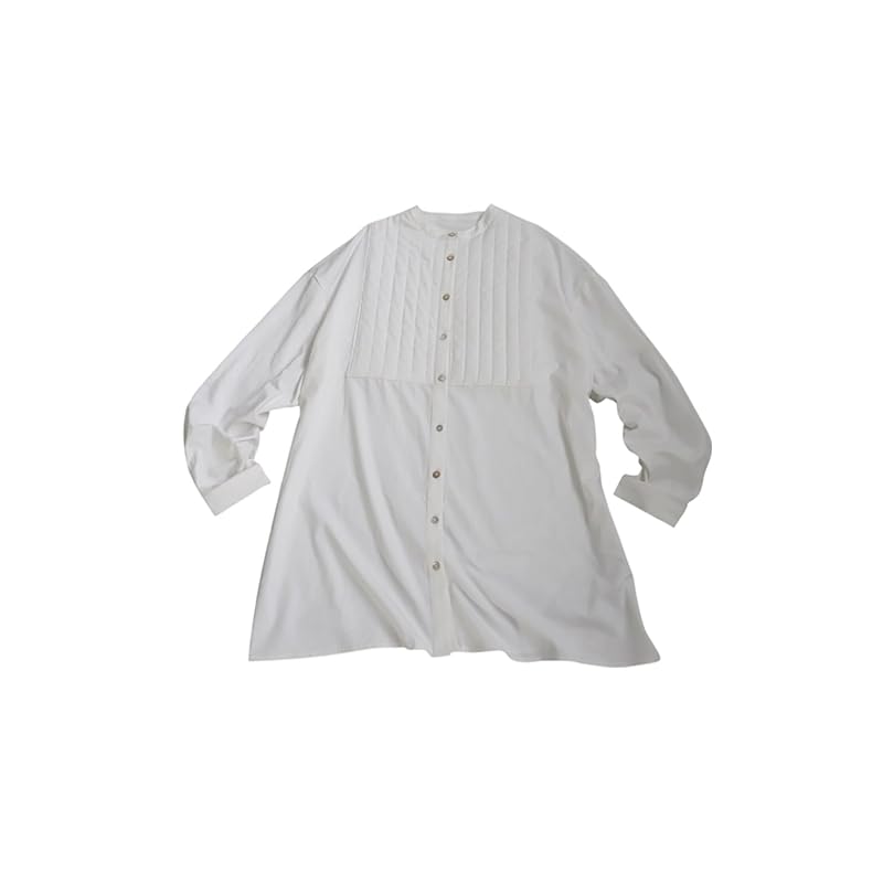 [antiqua] [Antica] quilting shirt ladies tops long sleeve PY-00796 Onesize 03 white