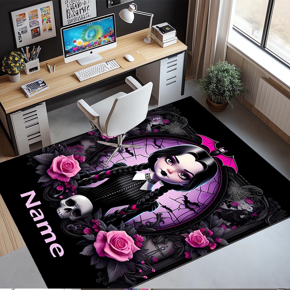 Custom Name Wednesday Printed Carpet,Rug for Office Chair Living Room Bedroom Kitchen Room Decor Gifts.