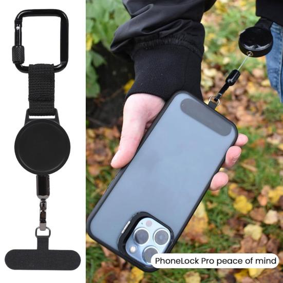 Einziehbarer Handy-Sicherheitsgurt mit Gürtelclip 60cm Stahlkabel Handy-Clip für Diebstahlschutz & Freisprechfunktion Universelles Outdoor-Abenteuer Handy-Zubehör