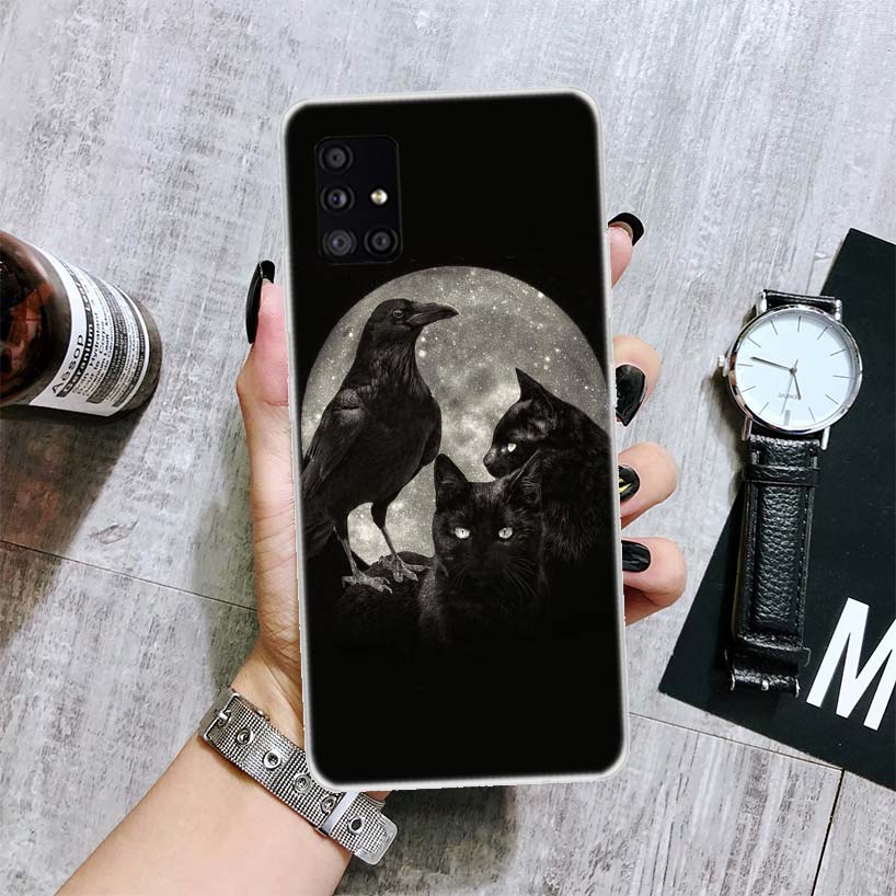 Crow Raven Dark Skull Phone Case For Samsung Galaxy A12 A22 A32 A42 A52 A72 A51 A71 5G A41 A31 A21 A02S M12 M21 M31 M30S Fundas
