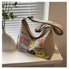 Canvas Bag Women's Large-capacity Bag New Fashion Cartoon Letter Casual Shoulder Messenger Bag