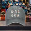 Ghost Reading Books Baseball Cap Washed Cotton Adjustable Hat Casual Vintage Outdoor Travel Headwear