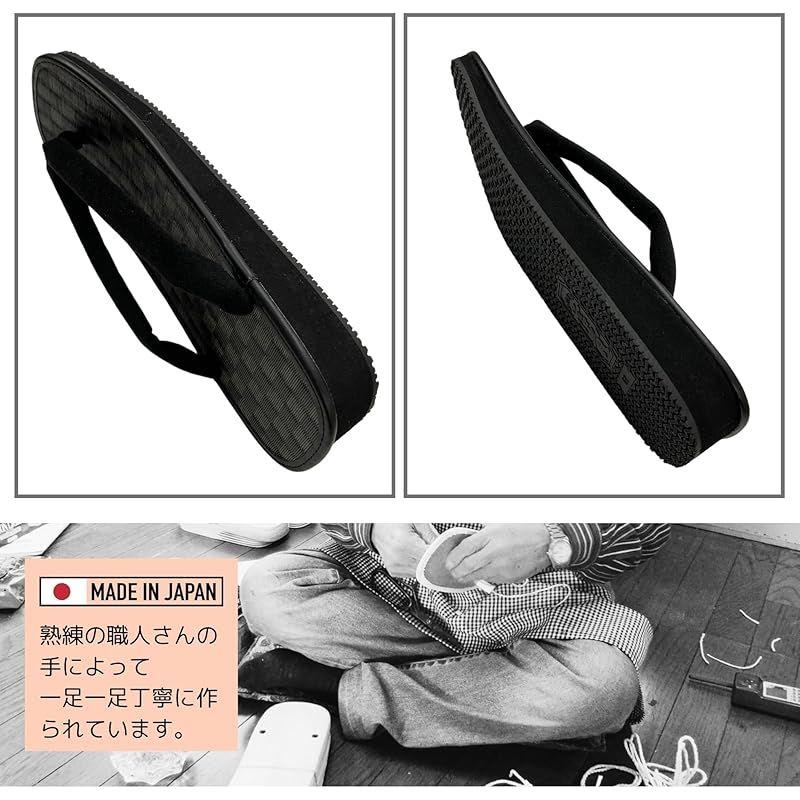 Used [New] [Edo Ten] Seta Sandals Large Size Shiki Ame Sole Men's Black Checkered Rush 30cm Black 1 Shaku 4L 1