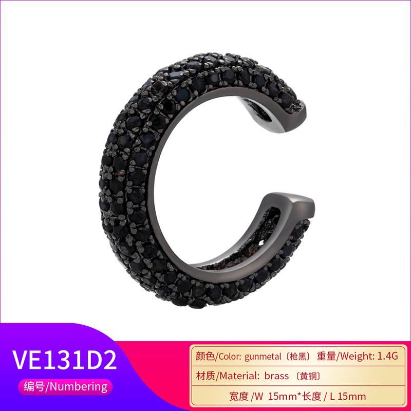 Bead Buckle Jewelry Micro-Inlaid Colored Diamond Ear Bone Clip Color Zirconium Simple Ear Clip Earrings Copper 18K Gold-Plated Ve131