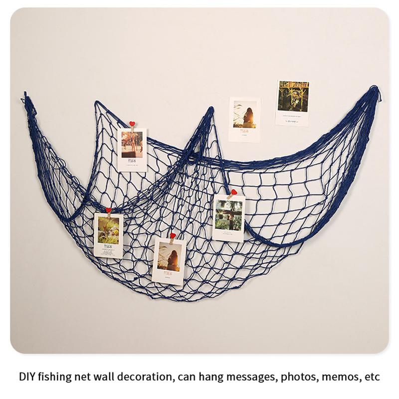 Fishing Net Wall Hangings Ornament Studio Prop Room Home Decoration Mediter Sea Stickers Marine Over The Garden Crafts Nautical