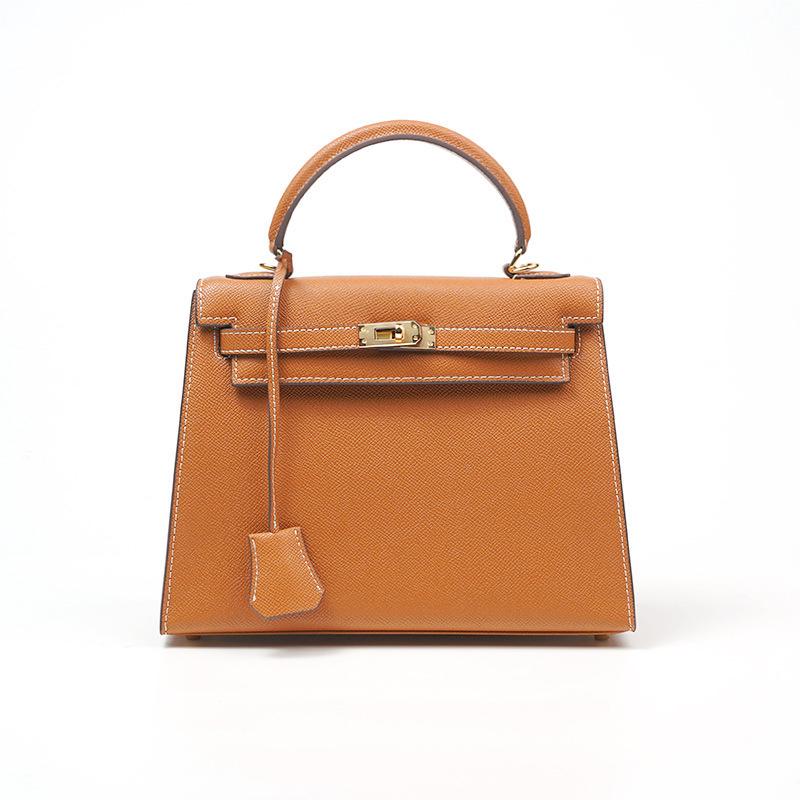 Kelly Bag Genuine Leather Women's Luxury Handbag - 2025 Autumn/Winter Collection: Elegant Shoulder Bag for Commute and High-End Style.