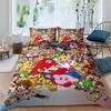 3D printed Super Mario World bedding set, a three-piece set including a printed duvet cover and pillowcases, available in adult