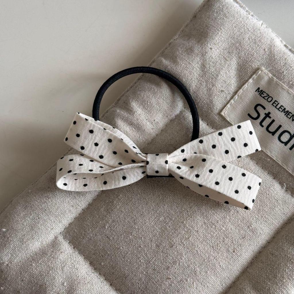 French Black & White Polka Dot Bow Hair Claw – Versatile Fashion Shark Clip