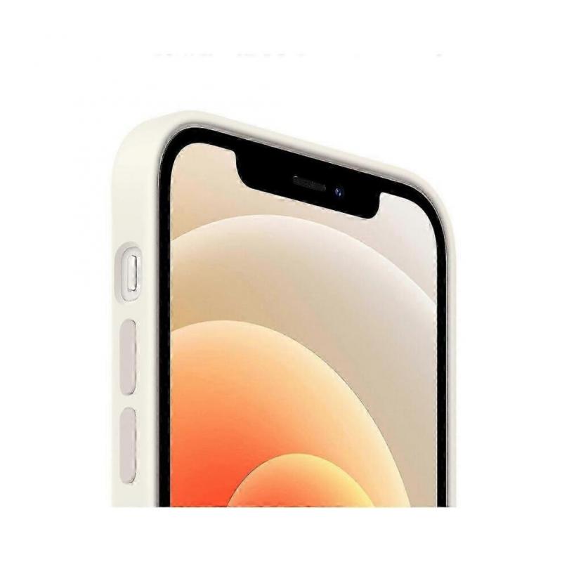 Custodia per Phone 12, 12 Pro custodia protettiva in silicone bianco MagSafe
