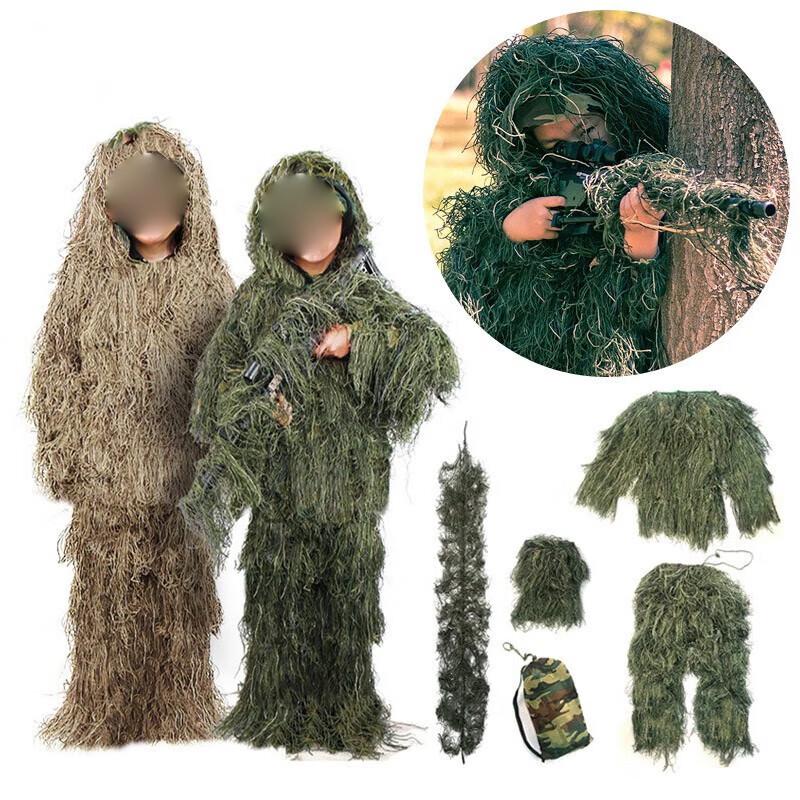 Dětský ghillie oblek 5dílná maskovací sada