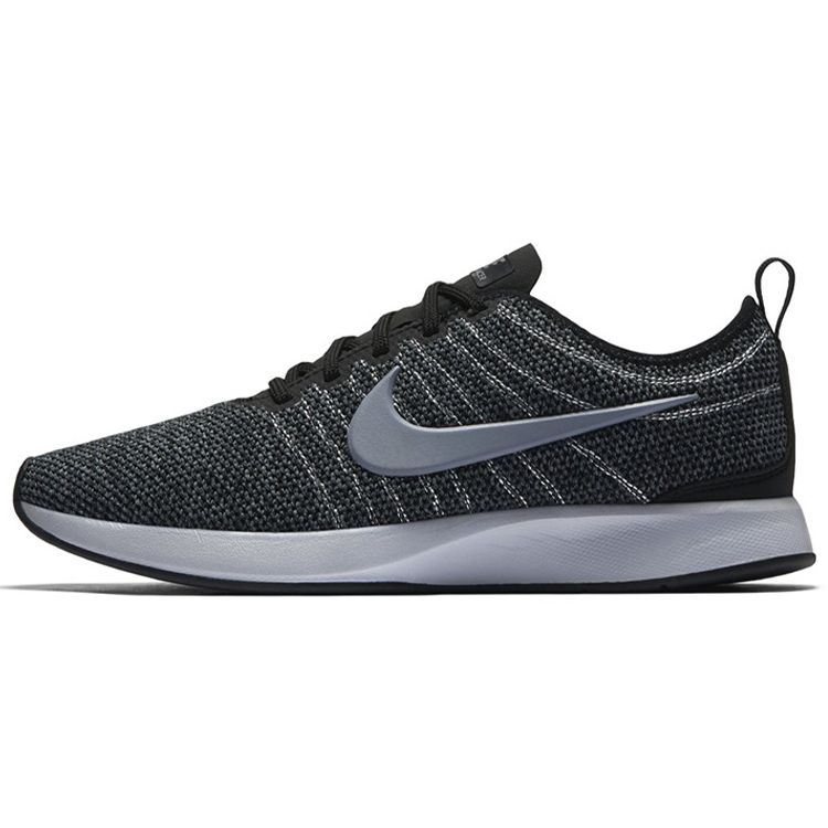 Nike Dualtone Racer Casual Fabric Shock Absorption Non-Slip Wear-Resistant Breathable Low-Top Running Shoes Women sneaker Black Silver AH0312-003