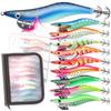Tsurigu! Egi Squid Lure Set with Rattles & Glow-in-the-Dark, Sizes 2.5, 3, 3.5 (5-Pack, 3.5 Size)