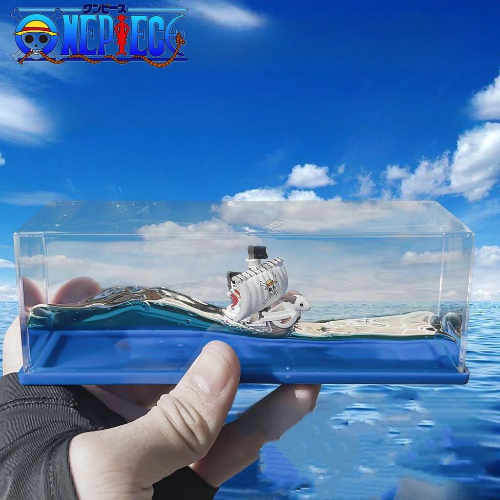 3d Ship Fluid Drift Bottle Thousand Sunny Ship Going Merry Boat Floating Boat Ornament Decompression Toy Home Decor
