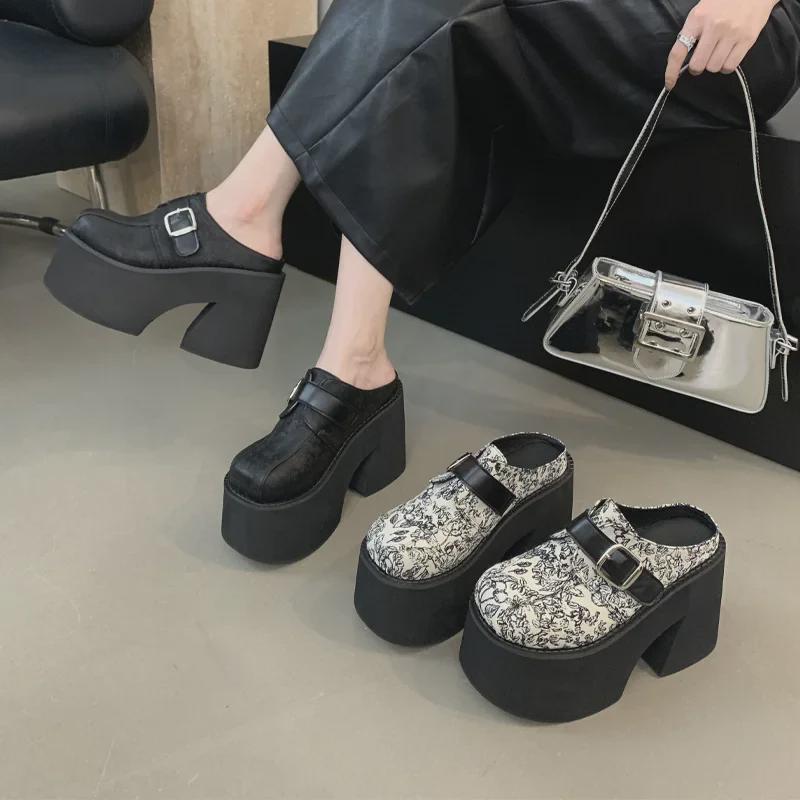 Women's Outdoor Platform Waterproof Slip-Ons - 11CM Heel, Large Size 2025 Summer Collection