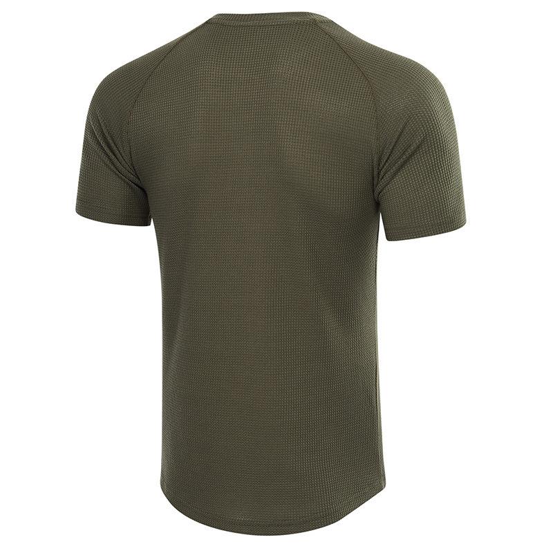 Summer Men's Heavyweight Short-sleeved T-shirt Men's Henley Shirt T-shirt Trend Casual Tops