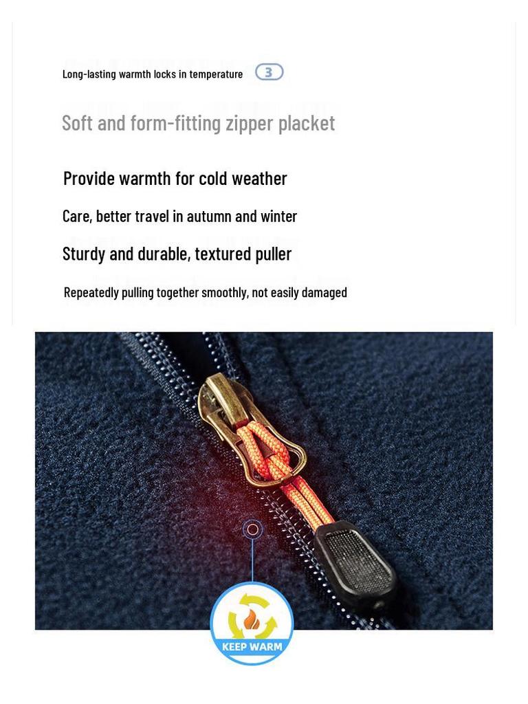 Men’s Fleece Zipper Jacket with Side Pockets - Green, Hoodless, Youth Style