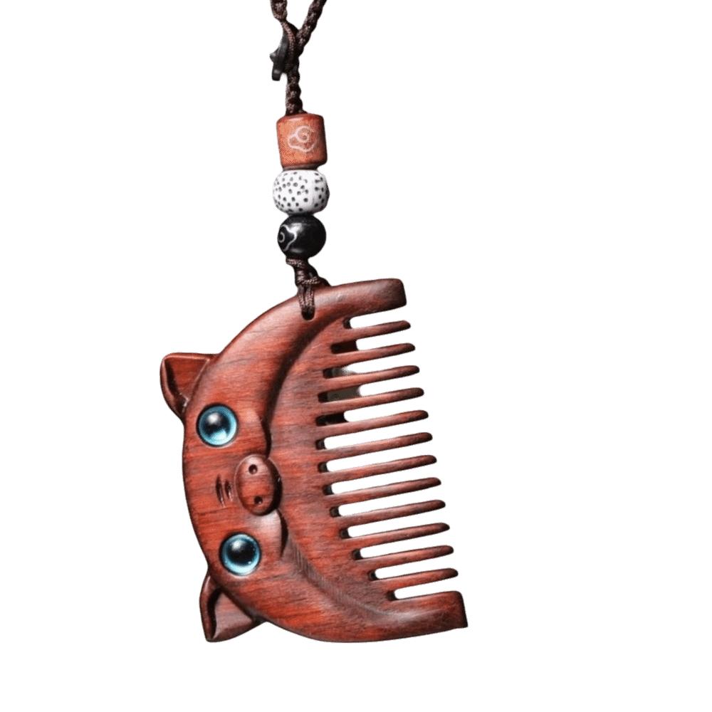 Wooden Wooden Hair Comb Wood Massager Fine Tooth Comb Head Oil Massager Pocket Comb Hair Care