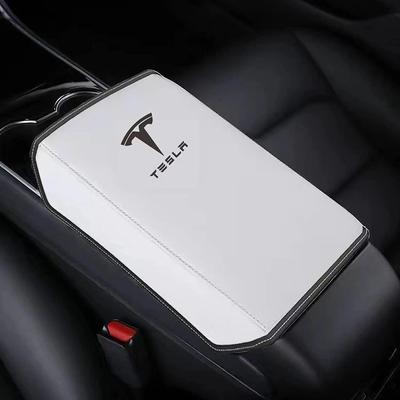 Car Center Console Cover Leather Armrest Mat Arm Storage Box Mat For ModelS X 3 Y 2017 Personalized Roadster Highland 2024
