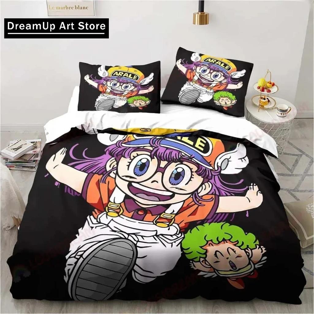 3D Cartoon DR S-Slump Arale Bedding Set Cute Quilt Cover Bed Cover With Pillowcase Twin Single Queen King Size Boys Adult Home