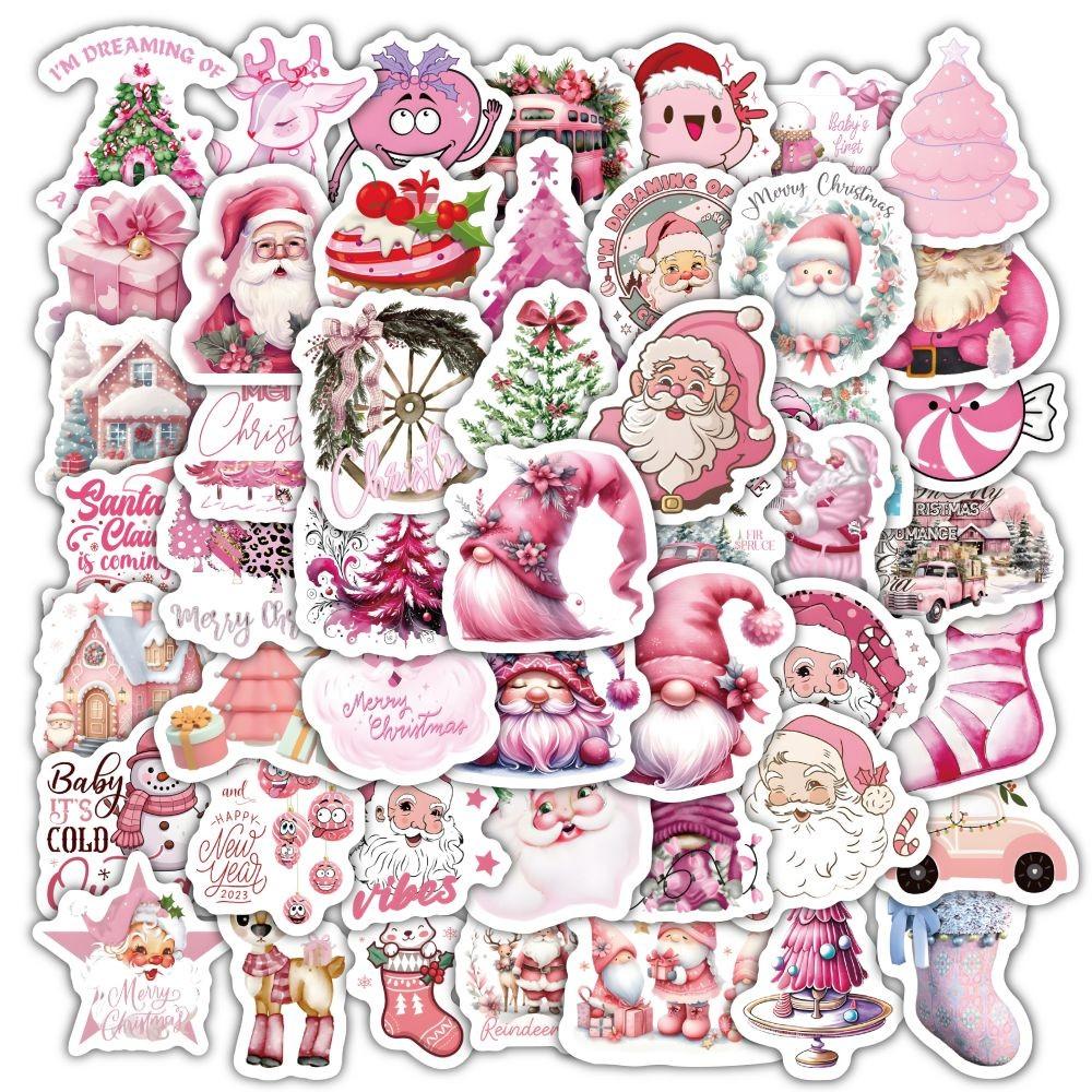 60PCS Cartoon Cute Merry Christmas Jingle Bells Graffiti Stickers for Bicycle Hand Account Pencil Case Decals