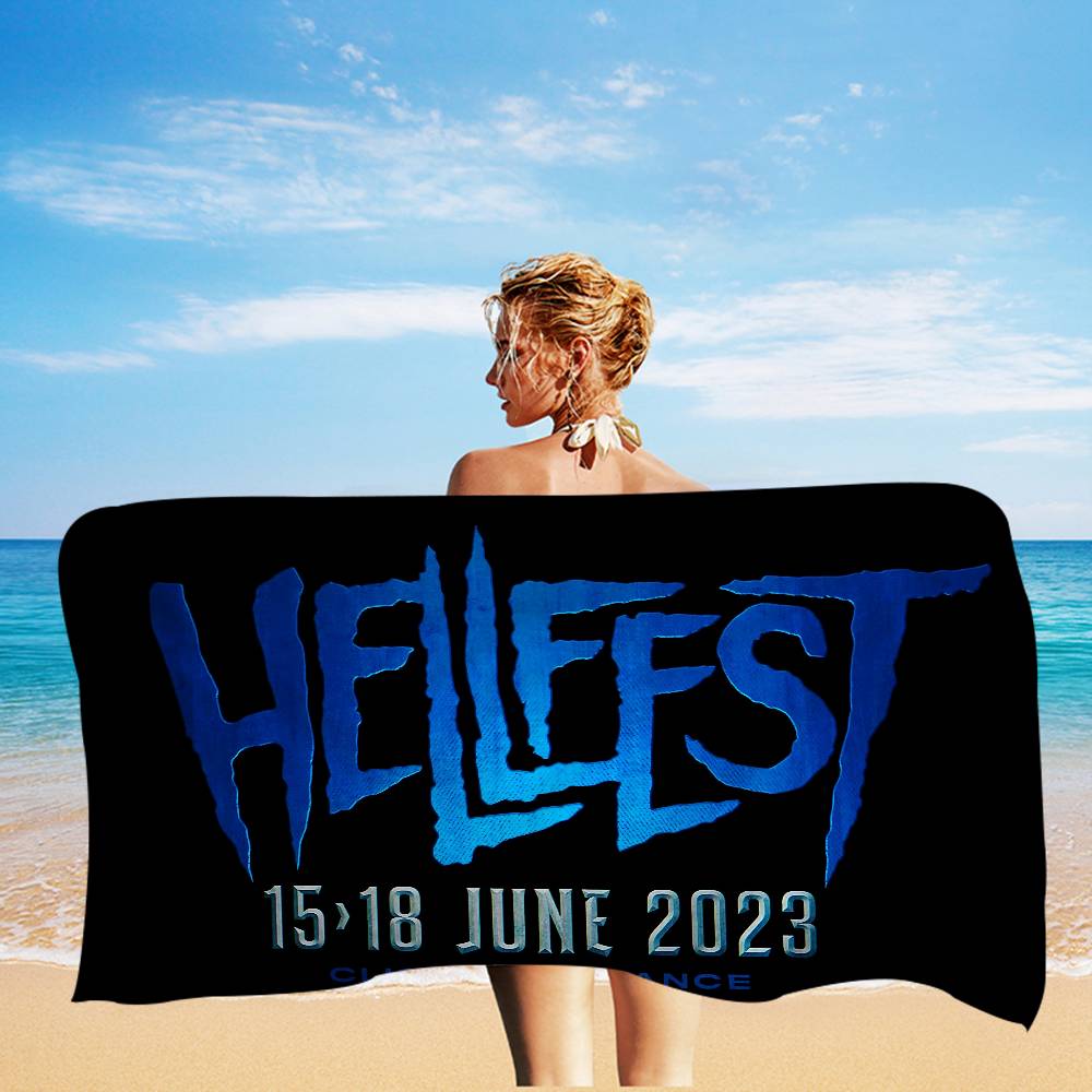 Famoso Festival Musicale H-Hellfest Coperta in Microfibra Asciugatura Rapida Teli da Spiaggia Stampa Oversize Coperta Asciugamano Super Assorbente