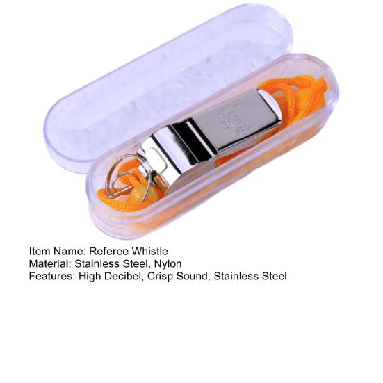 Coach Whistle with Lanyard Loud Crisp Sound Solid Color Neck-hanging High Decibel Football Game Stainless Steel Soccer Basketball