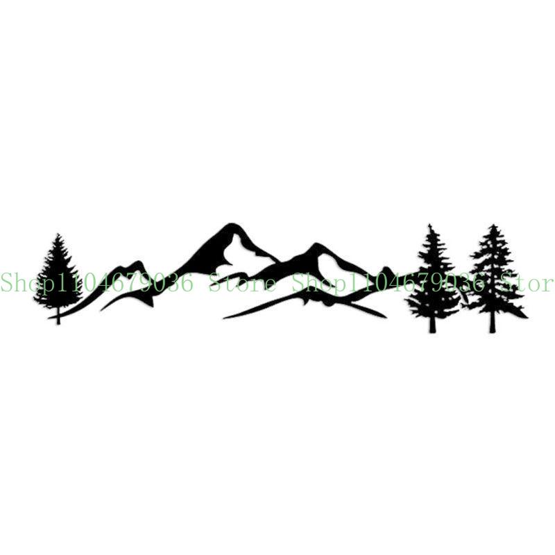 652F Mountain Vinyl Sticker Reflective Decal Tree Forest Bumper Sticker Door Panel for Cars Windshield Wall Laptop Home Decor