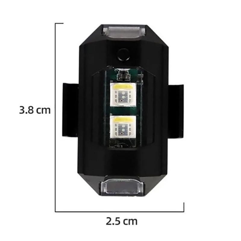 Siebenfarbige Flugzeuglichter Blinklichter Wiederaufladbares Positionslicht Drohne Magnetische Saugmodifikation Universal Fahrradmotor