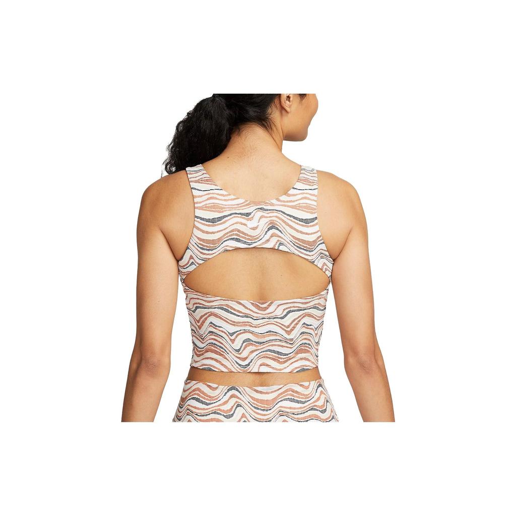 Nike טופ טנק קרופ פסים יוגה Dri-FIT Luxe נשים טופים חלודה כהה DX1565-246