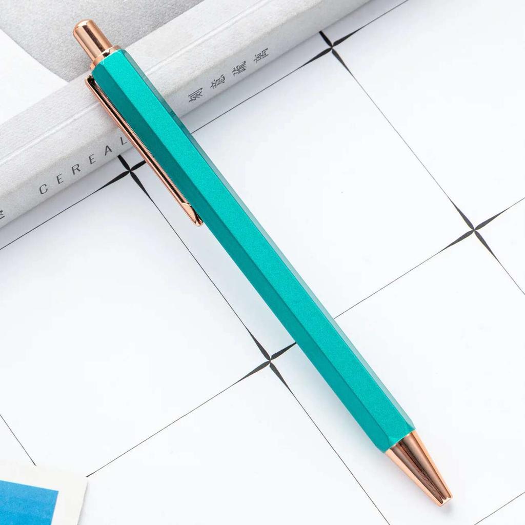 1 Piece Creative Ballpoint Hexagon Metal press Pen Stationery School Office Supplies