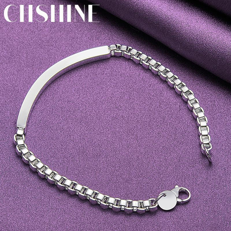 CHSHINE 925 Sterling Silver 4mm Chain Bracelet Fashion Charm High Quality Wedding Party For Women Men Jewelry