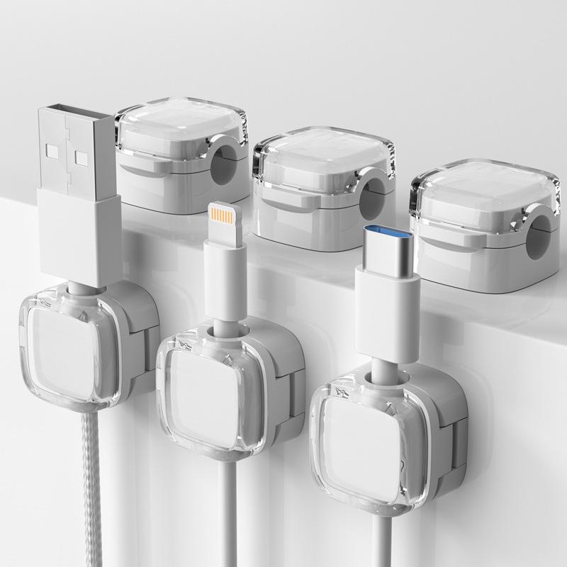 3-Pack Colorful Magnetic Cable Clips Cable Smooth Adjustable Cord Holder Under Desk Cable Management Wire Keeper Cable Organizer