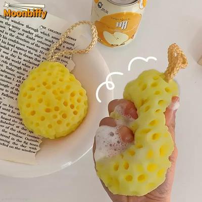 Honeycomb Bath Ball Natural Sea Wool Replacement Dead Skin Remover Cleaning Foam Washing Massager Pouf Shower Exfoliating Sponge