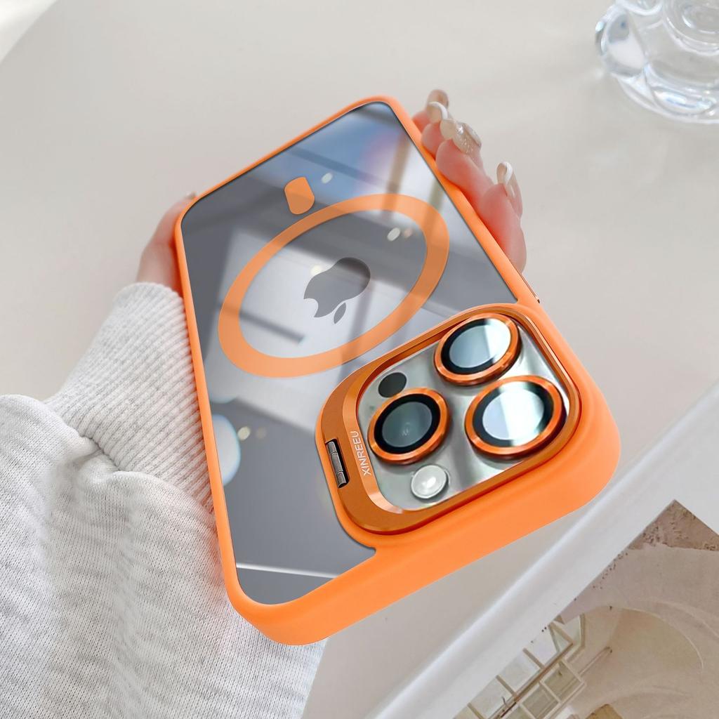 Apple iphone11promax acrylic mobile phone case 11/11/11 with bracket magnetic attraction male and female transparent case